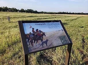 Field with information sign